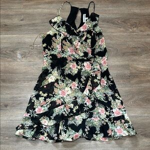 Floral Black Dress with Pink and Green Accents*Nordstrom*